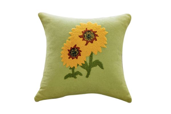 Picture of EMBROIDERY Linen Cushion with Inner in Multiple Colors (45x45cm) - Sunflower