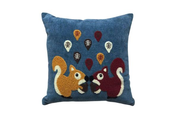 Picture of EMBROIDERY Linen Cushionwith Inner in Multiple Colors (45cm x 45cm) - Squirrel