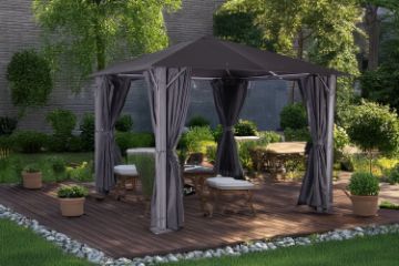 Picture of ASVEN 3Mx3M Outdoor Gazebo with Aluminium Stakes (Dark grey)