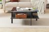 Picture of HALEY Storage Black Glass Top Square Coﬀee Table