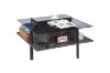 Picture of HALEY Storage Black Glass Top Square Coﬀee Table