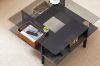 Picture of HALEY Storage Black Glass Top Square Coﬀee Table