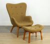 Picture of [FLOOR MODEL CLEARANCE] GRANT FEATHERSTON Fiberglass & Cashmere Chair with Ottoman