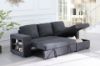 Picture of [FLOOR MODEL CLEARANCE] LUCENA Reversible Sectional Sofa Bed with Storage (Dark Grey)