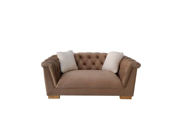 Picture of [FLOOR MODEL CLEARANCE] MALMO Velvet 2-Seater Loveseat with Cushion (Brown)