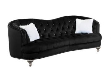 Picture of [FLOOR MODEL CLEARANCE] ALINA 3-Seater Velvet Curved Sofa with Pillows (Black)