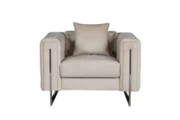 Picture of [FLOOR MODEL CLEARANCE] ASTRA 1-Seater Velvet Sofa (Cream)