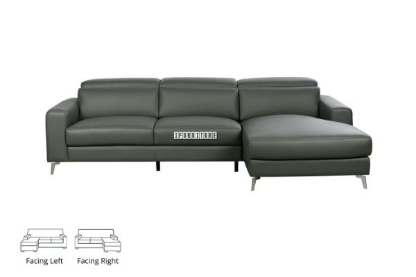 Picture of [FLOOR MODEL CLEARANCE] CHERADI Sectional Sofa in 100% Top Grain Leather - Chaise Facing Right