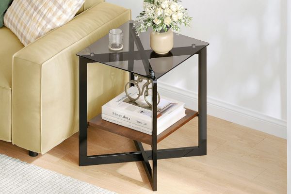 Picture of ATMOS Black Glass Top End Table