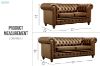 Picture of WILLIFORD 3/2 Seater 100% Genuine Leather Chesterfield Sofa Range (Tobacco)