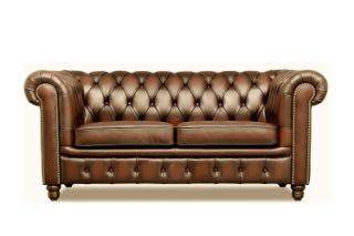 Picture of WILLIFORD 100% Genuine Leather Chesterfield Sofa Range (Tobacco) - 2 Seater