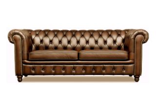 Picture of WILLIFORD 100% Genuine Leather Chesterfield Sofa Range (Tobacco) - 3 Seater