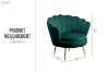 Picture of EVELYN Curved Flared Accent Velvet Chair (Green)