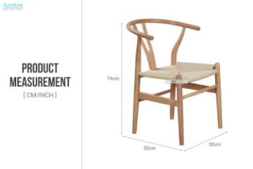 Picture of WISHBONE Solid Beech Wood Y Replica Chair (Natural)