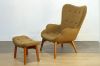 Picture of [FLOOR MODEL CLEARANCE] GRANT FEATHERSTON Fiberglass & Cashmere Chair with Ottoman