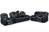 Picture of MONROSE Air Leather Dual Motor Reclining Sofa Range with Bluetooth Speaker + USB Port, Power Socket & Wireless Charging + LED Lighting (Black)