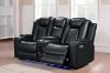 Picture of MONROSE Full Air Leather Dual Power Reclining Sofa Range with Bluetooth Speaker + USB Port & LED Lighting (Black)