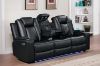 Picture of MONROSE Full Air Leather Dual Power Reclining Sofa Range with Bluetooth Speaker + USB Port & LED Lighting (Black)