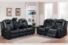 Picture of MONROSE Air Leather Dual Motor Reclining Sofa Range (Black) - 1 Seat with Cup Holders (1R)