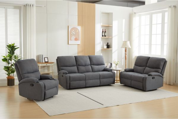 Picture of ALITA Fabric  Reclining Sofa Range with Drop Down Console and Cup Holder