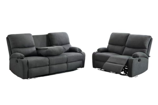 Picture of ALITA Fabric  Reclining Sofa Range with Drop Down Console and Cup Holder - 2RR+3RRC