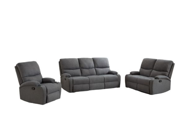 Picture of ALITA Fabric  Reclining Sofa Range with Drop Down Console and Cup Holder - 1R+2RR+3RRC