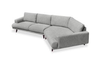 Picture of BIANCA Angular Chaise Sofa (Light Grey) - Angled End Sofa Facing Right