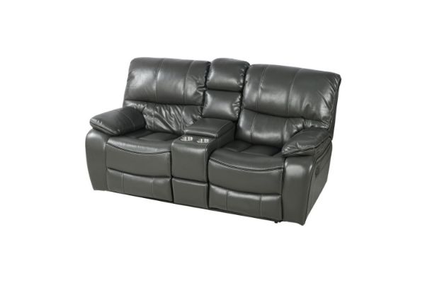 Picture of PASADENA Reclining Sofa (Grey) - 2 Seat with Storage Console, Drawer & LED Light (2RRC)