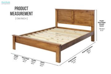 Picture of BAYARD Solid Pine Wood Bed Frame - Single