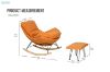 Picture of LOBSTER Fabric Rocking Chair With Footstool (Orange)