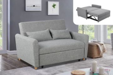 Picture of PRIMO Pull-Out 2 Seater Sofa Bed (Light Grey)