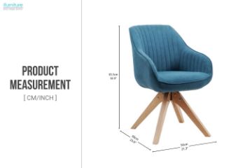 Picture of VENETIAN 360° Swivel Fabric Arm Chair (Blue)