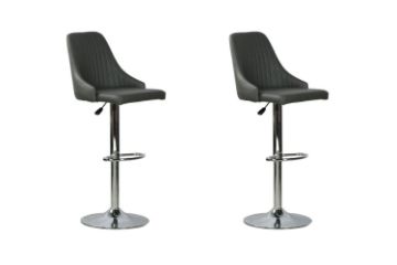 Picture of LIZ Adjustable Swivel Gas Lift Bar Stool (Dark Grey) - 2 Chairs in 1 Carton