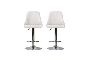 Picture of LIZ Adjustable Swivel Gas Lift Bar Stool (White) - 2 Chairs in 1 Carton