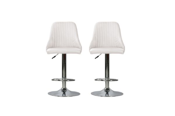 Picture of LIZ Adjustable Swivel Gas Lift Bar Stool (White) - 2 Chairs in 1 Carton