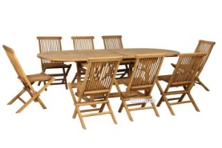 Picture of BALI 9PC Solid Teak Oval Dining Set - 1.6M - 2.4M Table