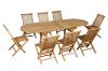 Picture of BALI Solid Teak Wood 1.6M-2.4M/1.8-2.4M Extendable Outdoor Oval Table