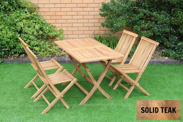 Picture of BALI Solid Teak Wood 5PC Outdoor Dining Set (Foldable Table)