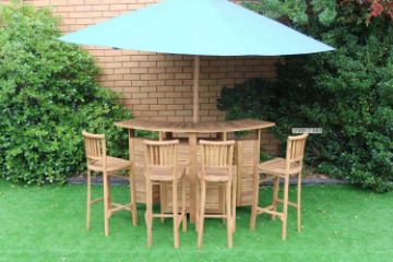 Picture of BALI 5PC Extendable Solid Teak Wood Outdoor Bar Set