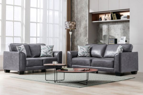 Picture of CAMILLA 3/2 Seater Air Leather Sofa Range (Grey)