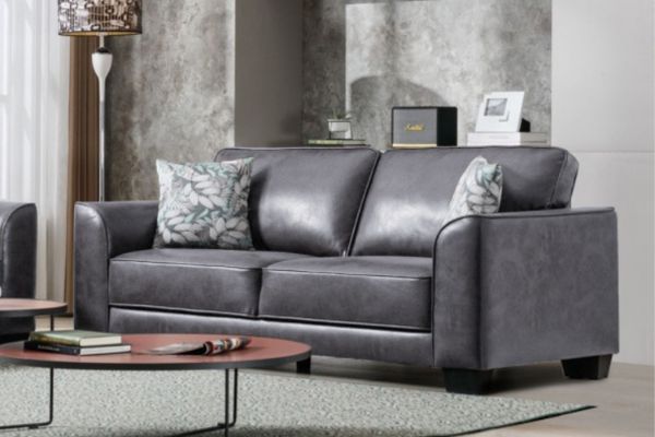 Picture of CAMILLA Air Leather Sofa Range (Grey) - 3 Seater