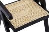 Picture of CHANDIGARH Solid Rubber Wood with Real Rattan Arm Chair (Black) 