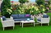 Picture of OASIS  Solid Acacia 4PC Wicker Coffee Table & Sofas *ALUMINIUM FRAME