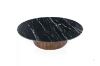 Picture of HUBIE Mango Wood Oval Coffee Table With Marble Top