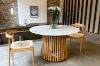 Picture of ALLEY D129 Solid Acacia Wood Round Dining Table with Marble Top