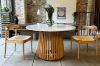 Picture of ALLEY D129 Solid Acacia Wood Round Dining Table with Marble Top