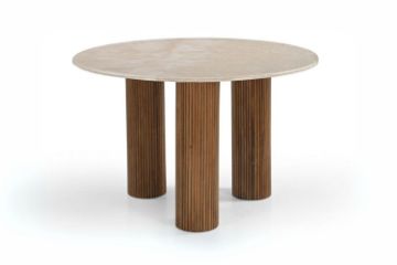 Picture of BLIX D120 Mango Wood Round Dining Table with Marble Top