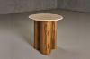 Picture of BLIX D50 Mango Wood Round Side Table with Marble Top