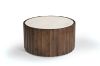 Picture of KASIA D89 Mango Wood Round Coffee Table With Marble Top