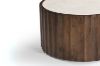 Picture of KASIA D89 Mango Wood Round Coffee Table With Marble Top